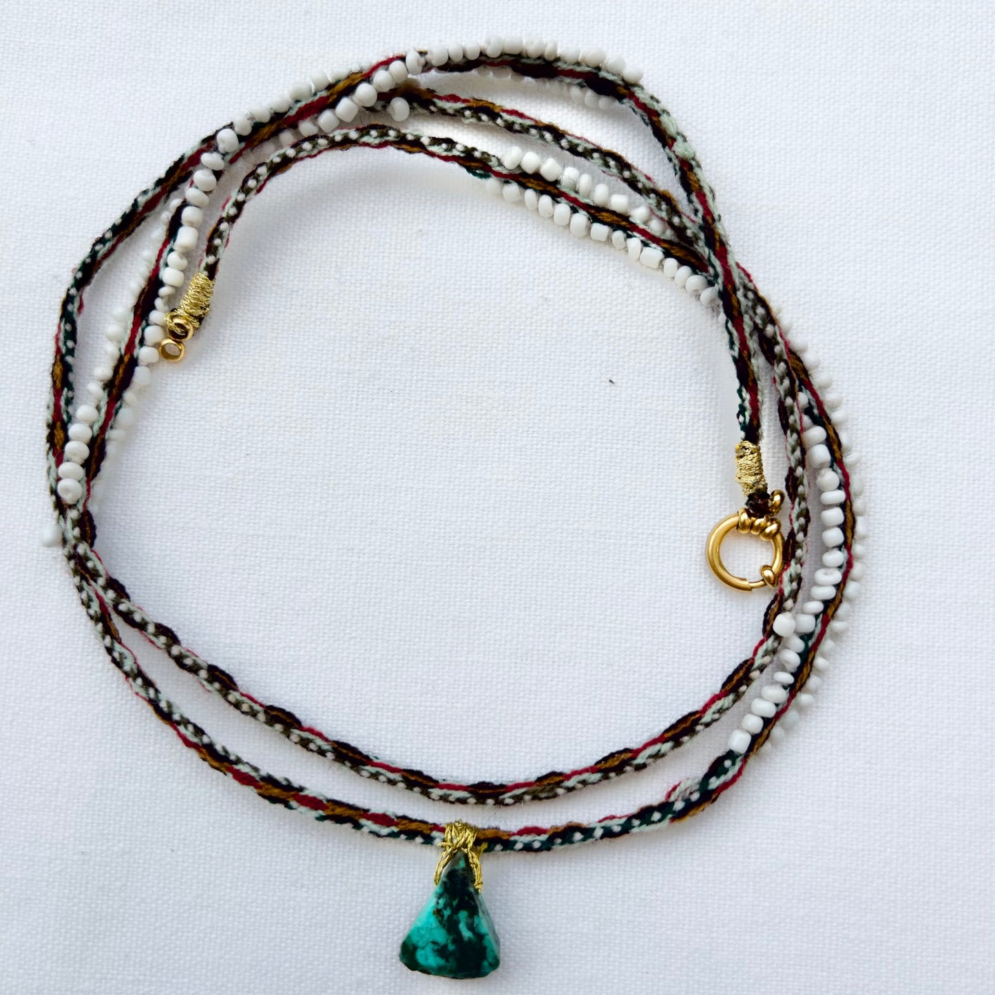 Collier ethnique bordeaux plage vacances boheme
