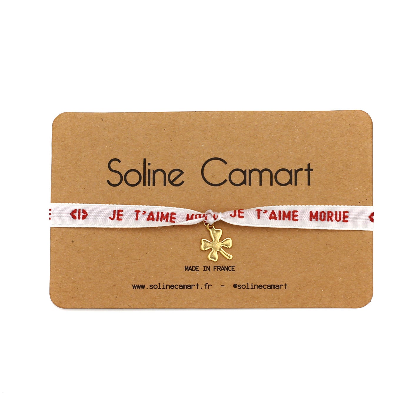 cadeau bracelet humour je t aime morue charm or