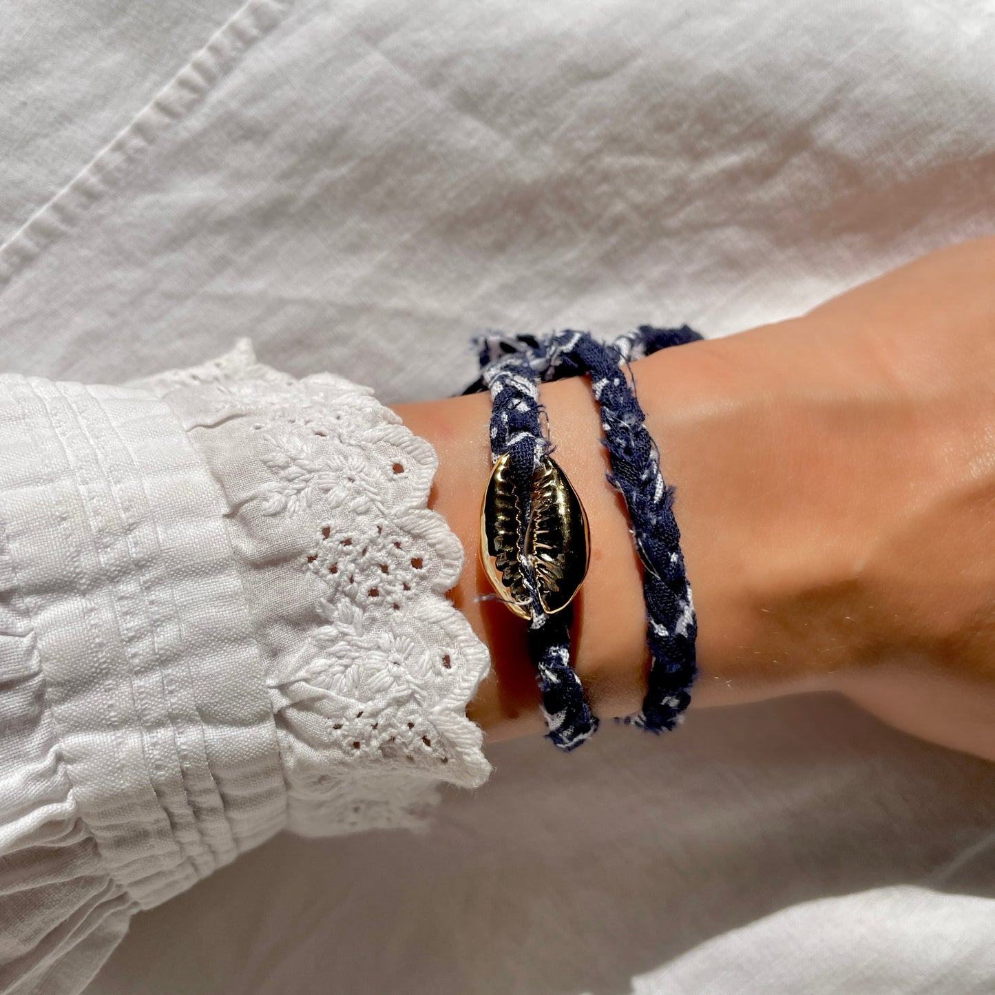 Bracelet bandana et coquillage plage vacances