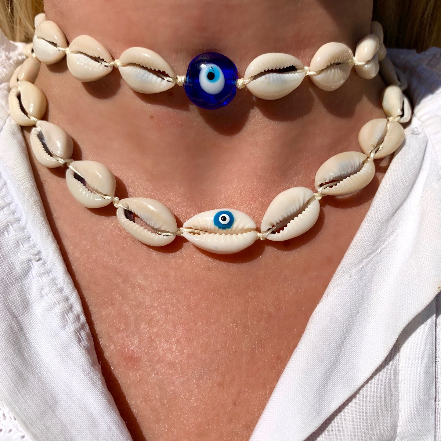 turkish evil eye blue choker necklace