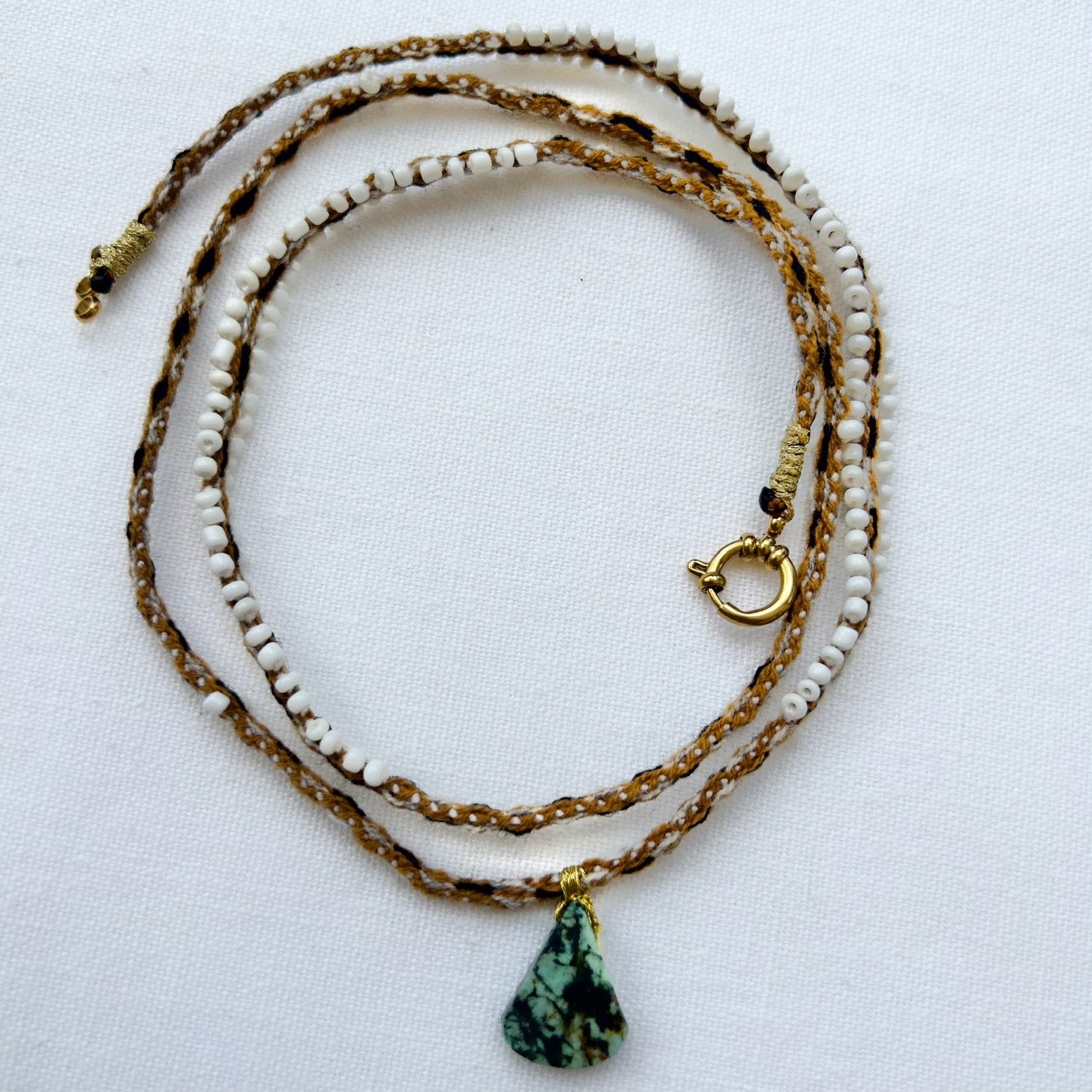 COLLIER ETHNIQUE pierre turquoise plage