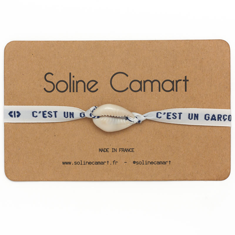 Bracelet C'est un Garçon Baby Shower Annonce Enfant Coquillage