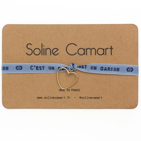 Bracelet C'est un Garçon Baby Shower Annonce Enfant Coeur Doré