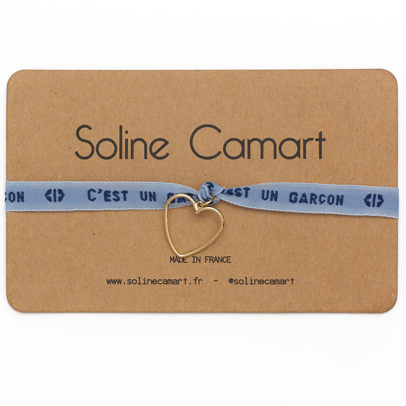 Bracelet C'est un Garçon Baby Shower Annonce Enfant Coeur Doré