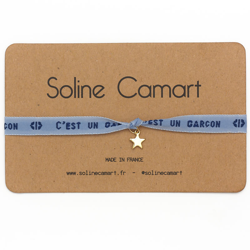 Bracelet C'est un Garçon Baby Shower Annonce Enfant Etoile Dorée