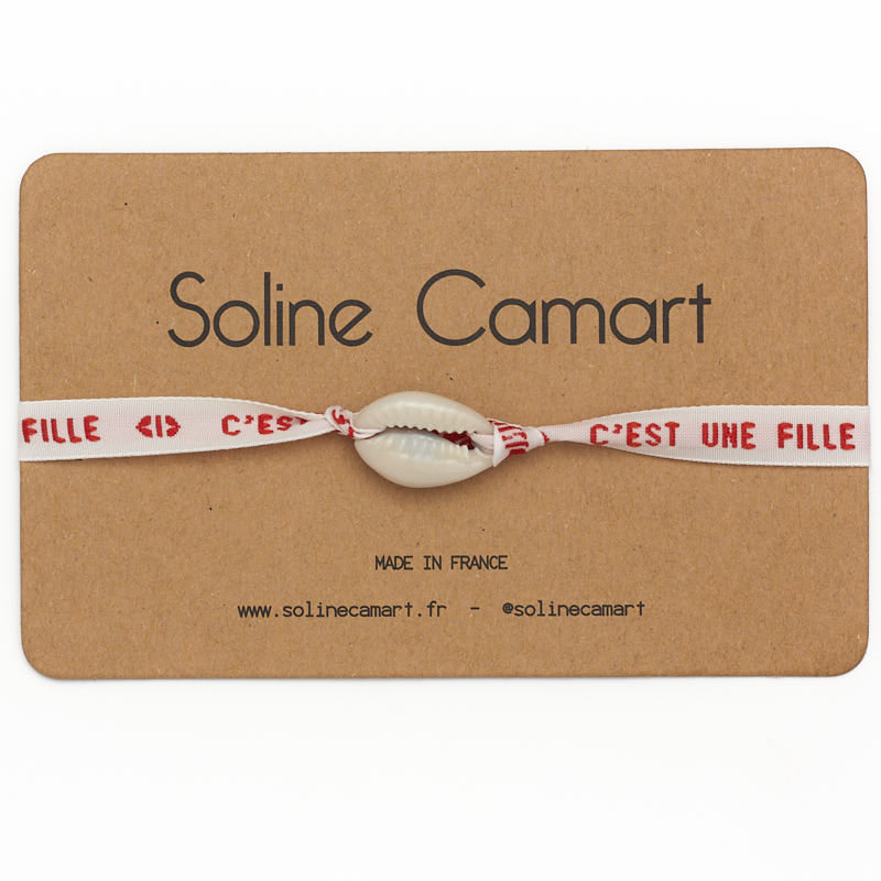Bracelet C'est une Fille Baby Shower Annonce Enfant Coquillage