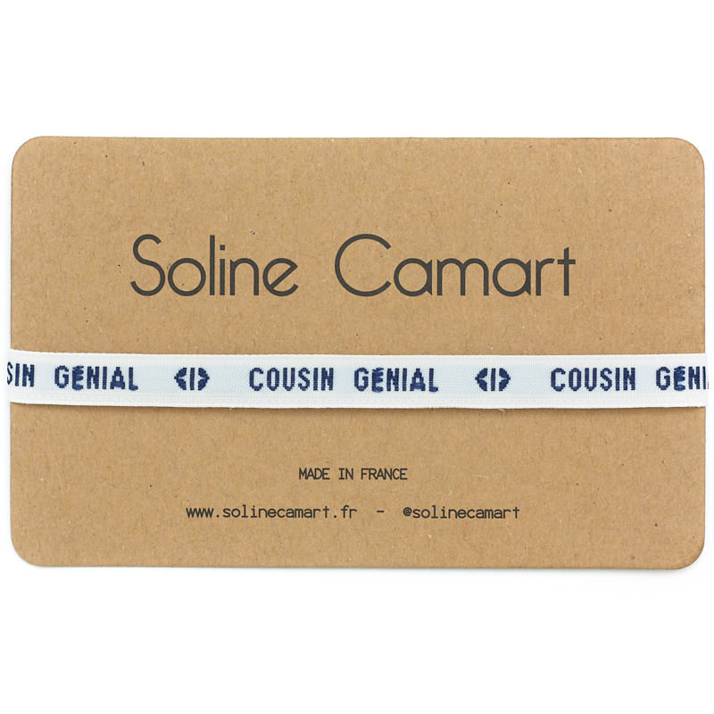 Bracelet Cousin Génial Message Brodé Bleu Homme