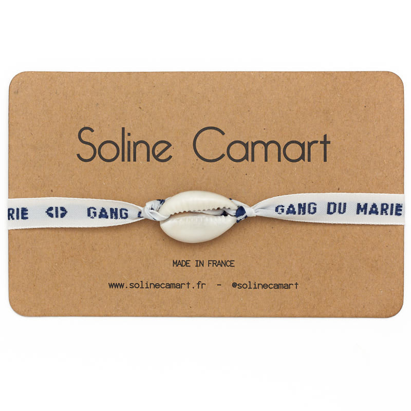 Bracelet Gang du Marié Message Brodé EVG Homme Bleu Coquillage