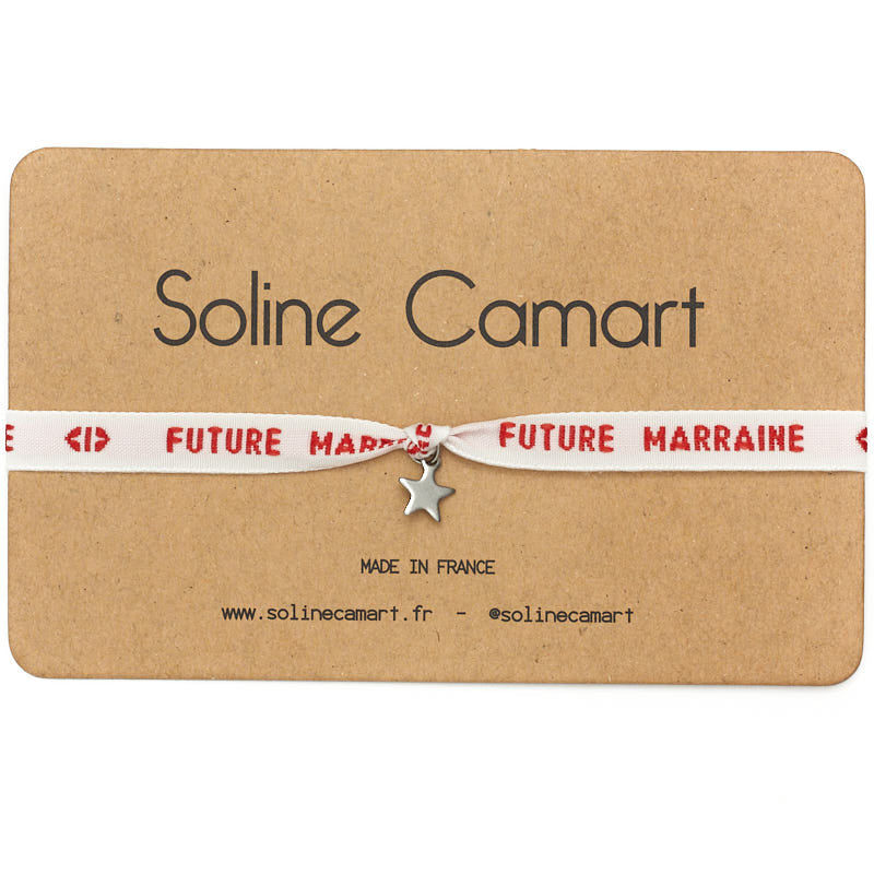 bracelet future marraine etoile argentée