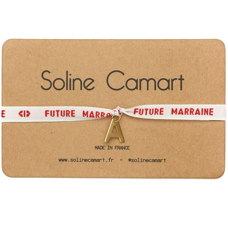 bracelet future marraine initiale lettre dorée
