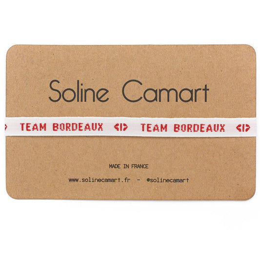 Bracelet Team Bordeaux Message Brodé Rouge