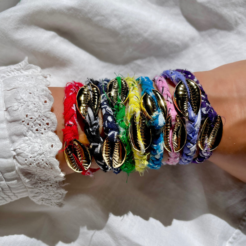 Bracelet Bandana & Coquillage Doré