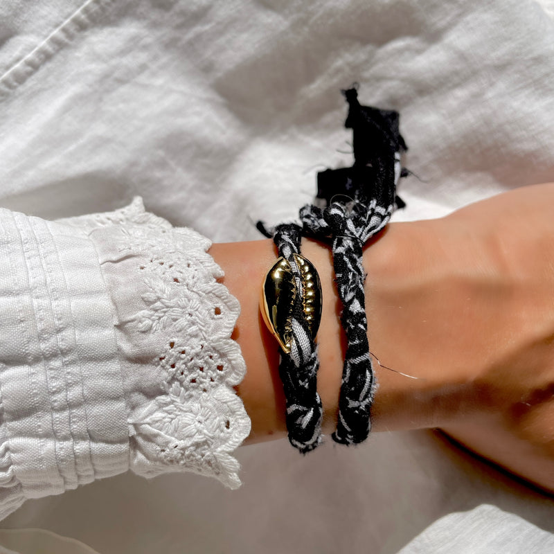 Bracelet Bandana & Coquillage Doré