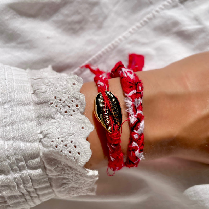 Bracelet Bandana & Coquillage Doré