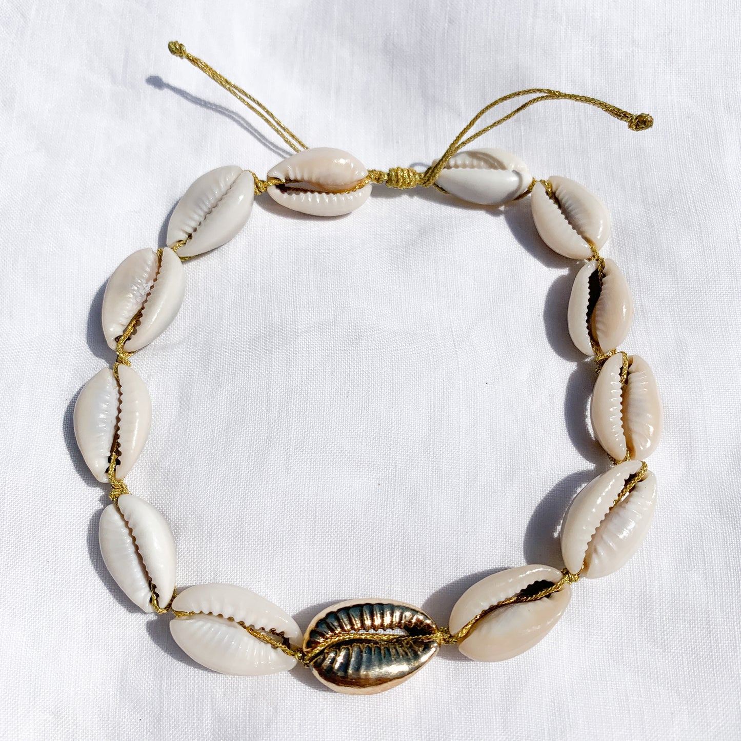 bracelet cheville coquillage pied