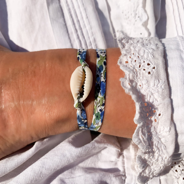 bracelet coquillage liberty ruban